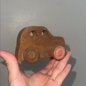 Wooden Toy Car - Brown and Red